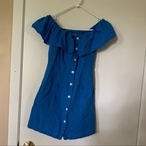 Topshop  linen short dress casual ruffles